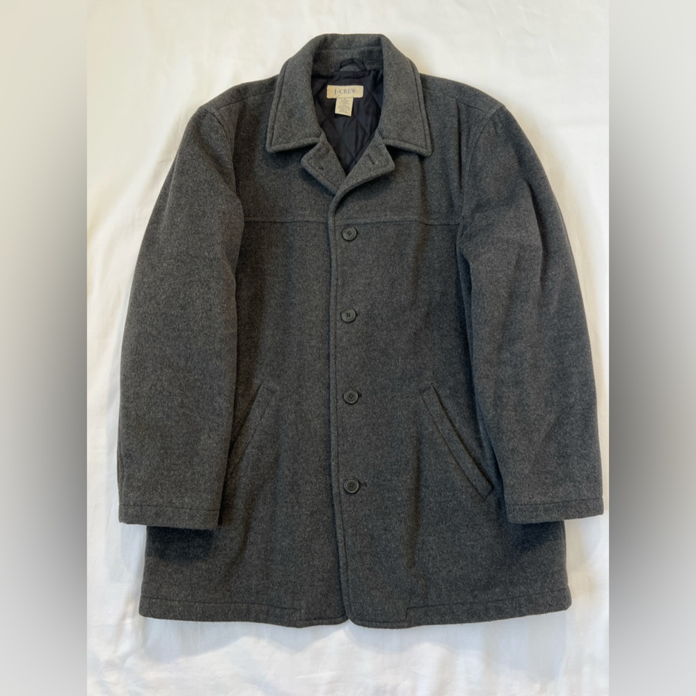 J. Crew Men’s Pea Coat Dark Grey - Charcoal Grey Size Medium